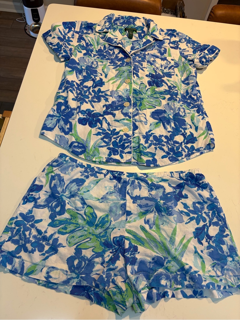 Lauren Ralph Lauren Blue & Green Floral women’s Pajama Set